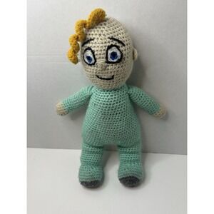 crochet doll of JJ from the children's cartoon Cocomelon.